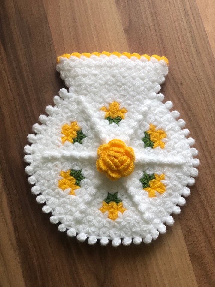 Sarı Çiçek Desenli  lif seti - Görsel 2