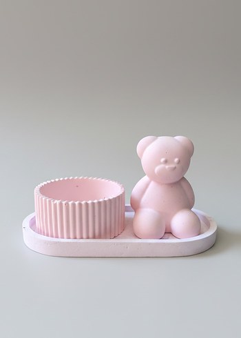 3 lü Pastel Pembe Ayıcık set