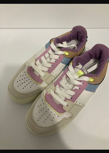 Renkli Bağcıklı Sneakers Kadın Spor Ayakkabı - Görsel 3