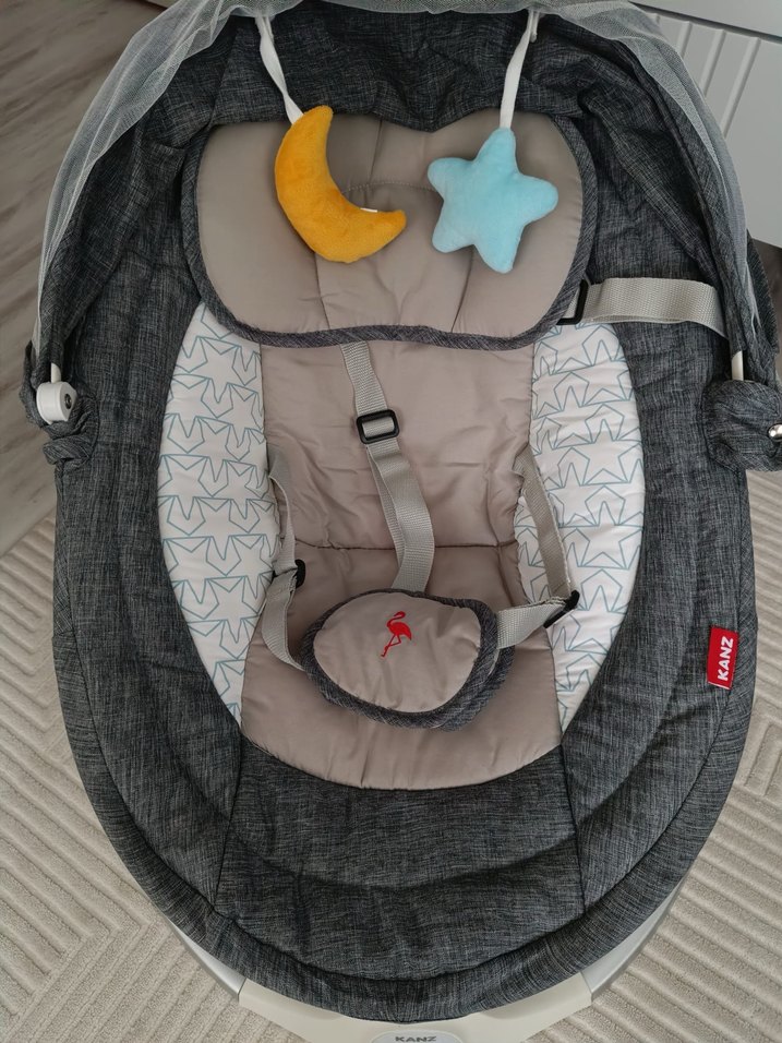 Gri Kaneza Bebek Beşiği ve Salıncağı - Görsel 2