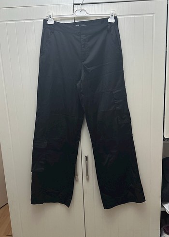 Siyah Bol Kesim Street Wear Kumaş Pantolon