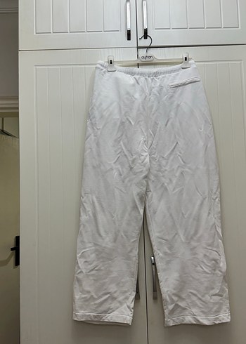 Kadın beyaz bol kesim pantolon - Görsel 2