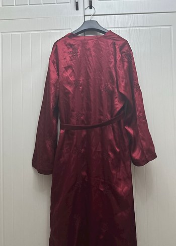 Bordo Uzun Bohem Salaş Kadın Sabahlık - Görsel 2