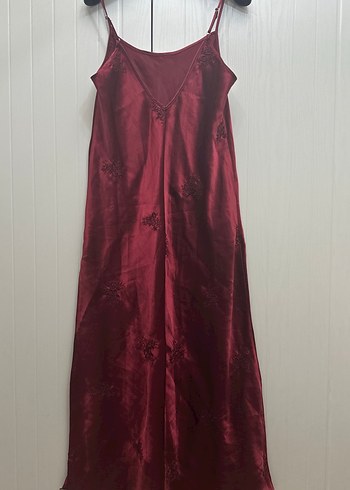 Bordo Uzun Bohem Salaş Kadın Sabahlık - Görsel 5