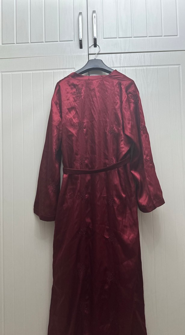 Bordo Uzun Bohem Salaş Kadın Sabahlık - Görsel 2