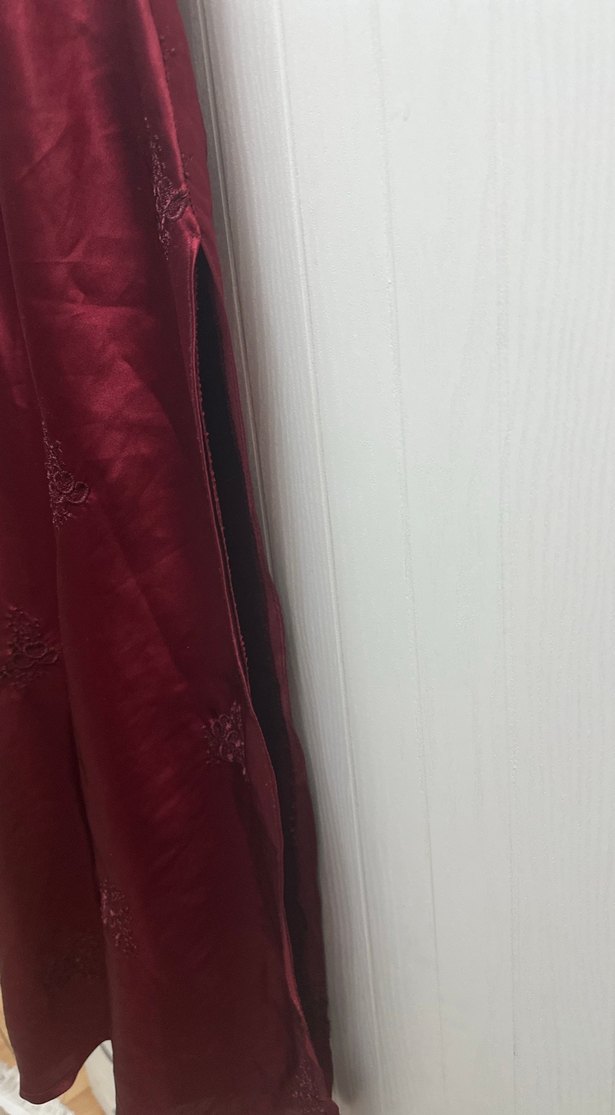 Bordo Uzun Bohem Salaş Kadın Sabahlık - Görsel 4