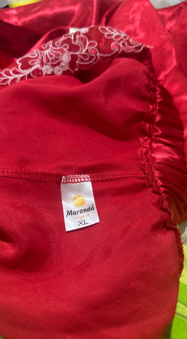 Nakışlı Kırmızı Uzun Kadın Pijama Takımı - Görsel 4