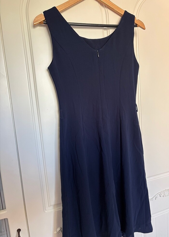 Lacivert elbise - Görsel 3