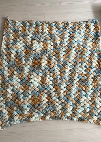 Çok Renkli Örgü Çocuk Battaniyesi - Görsel 5