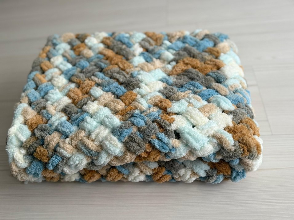 Çok Renkli Örgü Çocuk Battaniyesi - Görsel 3