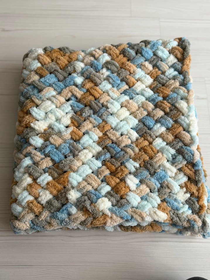 Çok Renkli Örgü Çocuk Battaniyesi - Görsel 4