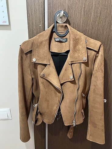 Süet biker ceket