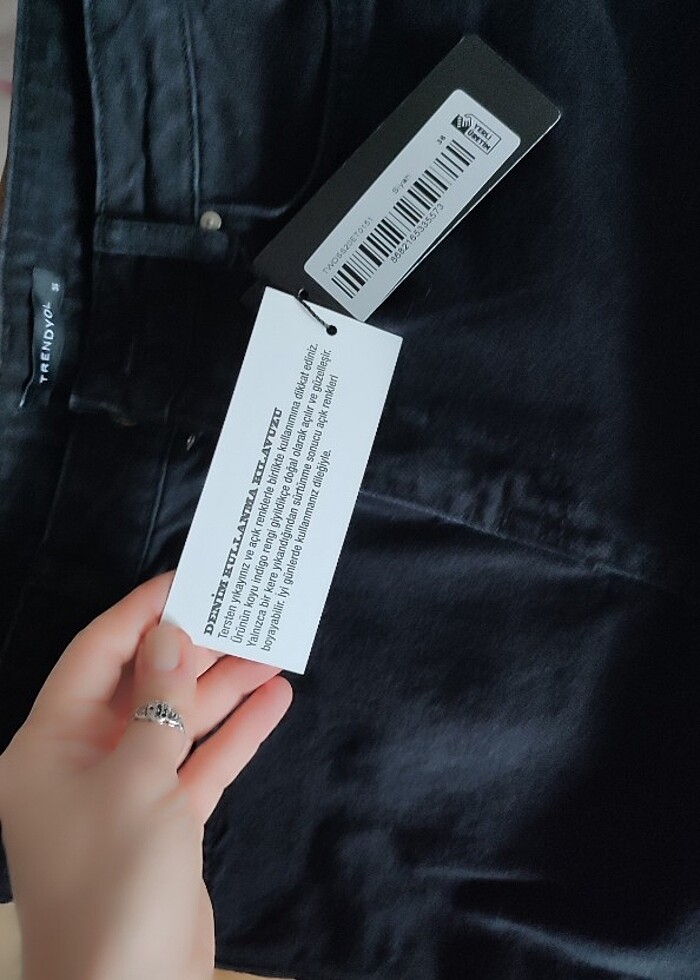 Siyah mini kot etek - Görsel 4