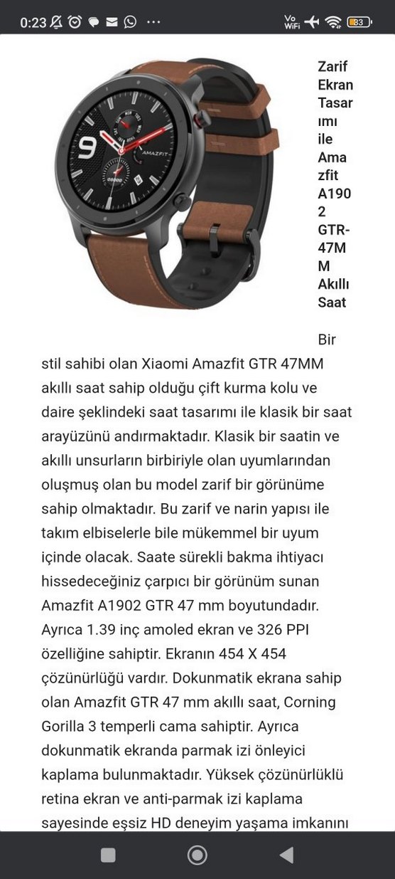 Amazfit A1902 GTR 47 MM Akıllı Saat - Görsel 4