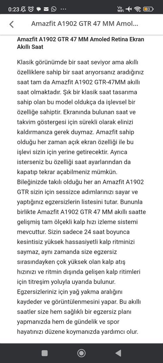 Amazfit A1902 GTR 47 MM Akıllı Saat - Görsel 3