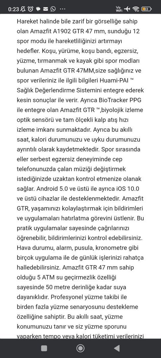 Amazfit A1902 GTR 47 MM Akıllı Saat - Görsel 5