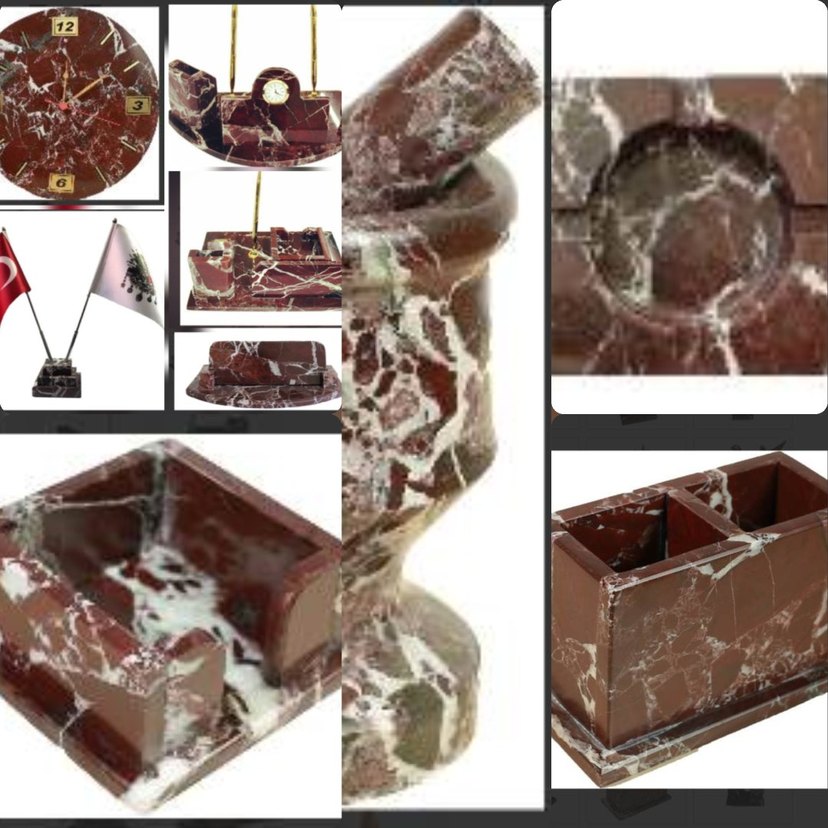 Kahverengi VİŞNE RENGİ Elazığ Mermer bloknot - Görsel 2