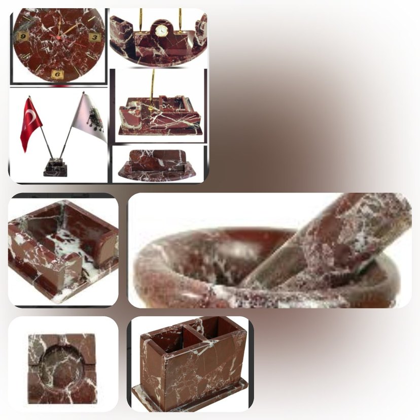 Kahverengi VİŞNE RENGİ Elazığ Mermer bloknot - Görsel 3