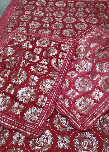 Bordo Nakışlı Yatak Örtüsü - Görsel 4