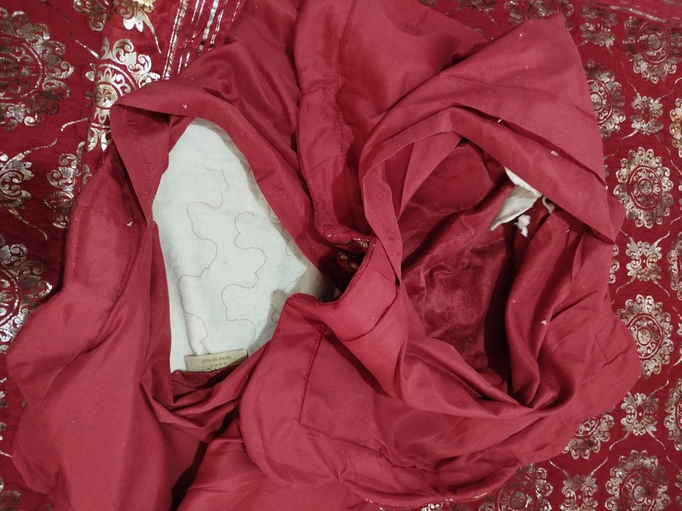 Bordo Nakışlı Yatak Örtüsü - Görsel 5