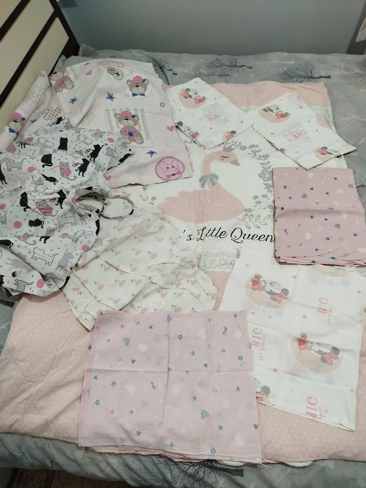 Pamuk Çocuk Uyku Seti, Baskılı, Pembe Tonlar - Görsel 3