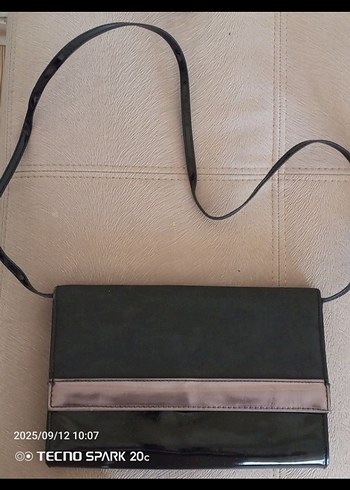 Diğer Siyah Parlak Deri Kadın Clutch Çanta
