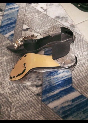 35 Beden siyah Renk Siyah Taşlı Stiletto Kadın Abiye Ayakkabı