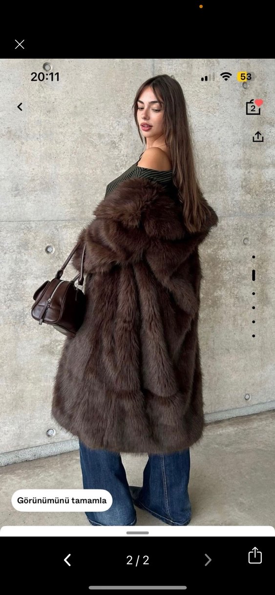 Bershka uzun kürk - Görsel 2