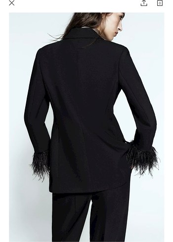 Zara tüylü blazer ceket - Görsel 2