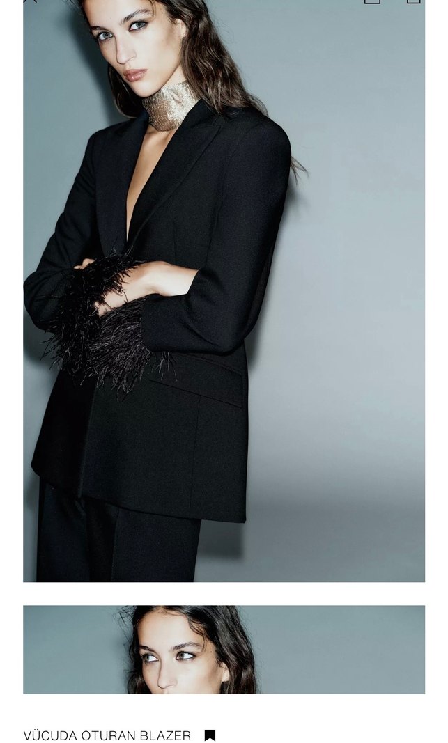 Zara tüylü blazer ceket - Görsel 3