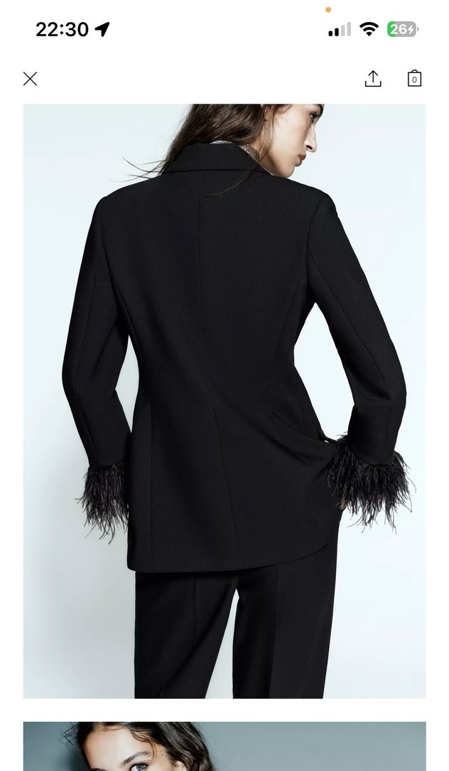 Zara tüylü blazer ceket - Görsel 2