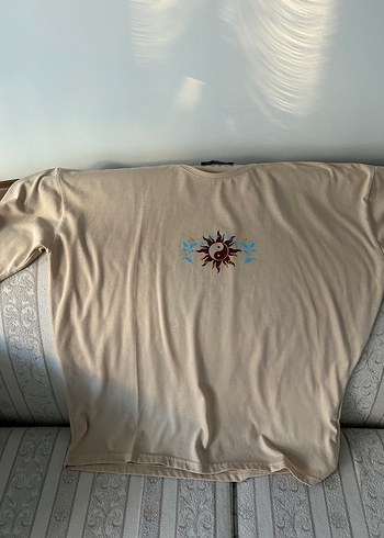 Bej Baskılı Kısa Kollu Erkek Tişört - Görsel 2