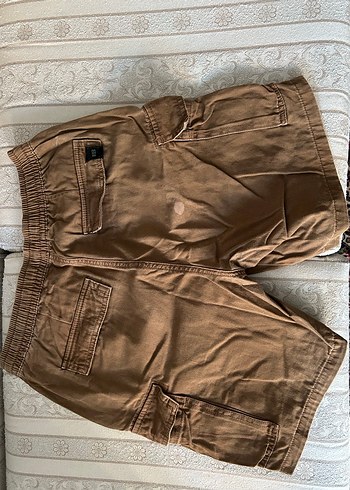 Pull&Bear Erkek Kahverengi Keten Kemerli Midi Şort - Görsel 2