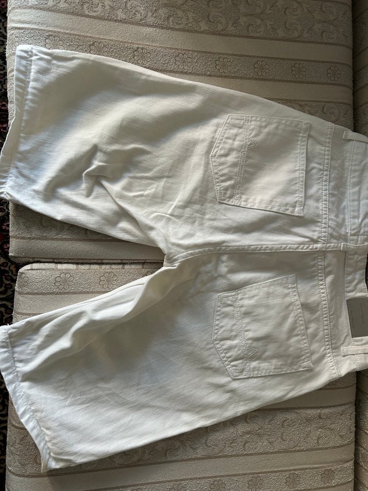 Defacto Beyaz Keten Midi Erkek Şort - Görsel 3