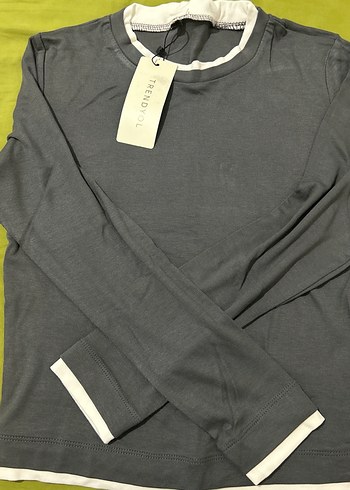 xl Beden Gri Kadın Denim Uzun Kollu Bluz