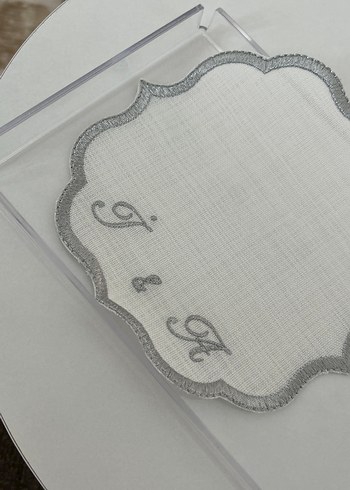 Gri Dantel Kenarlı Kahve Sunumluk - Görsel 2