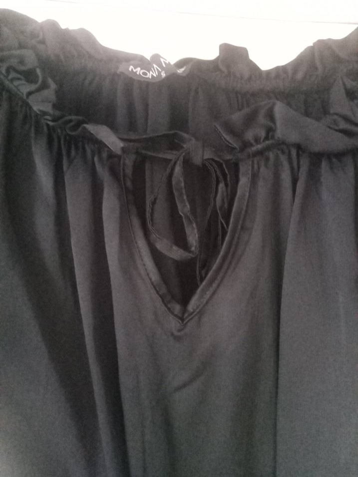 Omzu açık tekne yaka Bluz - Görsel 2