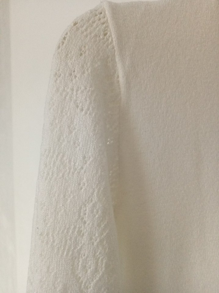 S Beden Ekru boğazlı triko buluz - Görsel 4