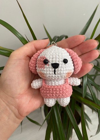 Pembe El Yapımı Amigurumi Anahtarlık