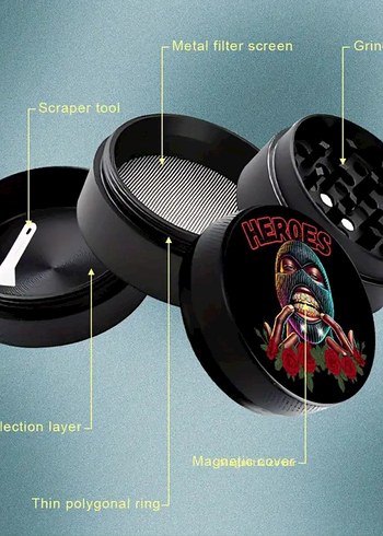 Siyah Toz Öğütücü - Heroes Tasarımlı - Görsel 2