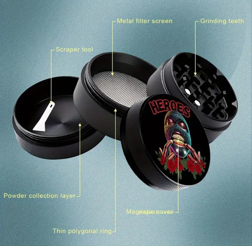 Siyah Toz Öğütücü - Heroes Tasarımlı - Görsel 2