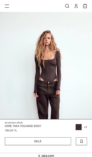  Zara Kare yaka poliamid Body