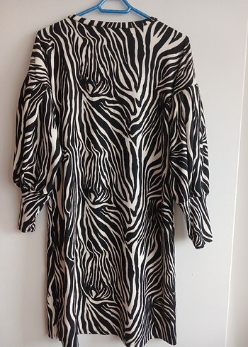 Diğer Zebra Desenli Uzun Kollu Triko Elbise