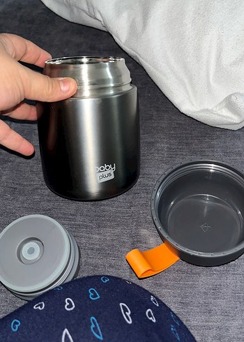 Baby Plus gri Çocuk Termosu - Görsel 8