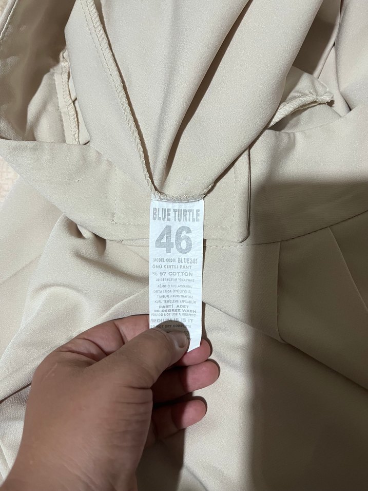 Bej rengi kumaş pantolon - Görsel 5