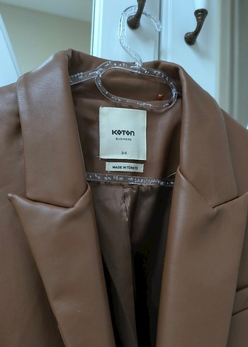 Kahverengi Kadın Deri Midi Ceket - Görsel 2