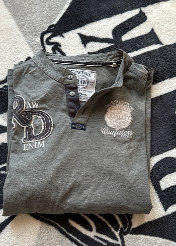 Gri Düğmeli Kısa Kollu Pamuklu Polo Tişört - Görsel 3