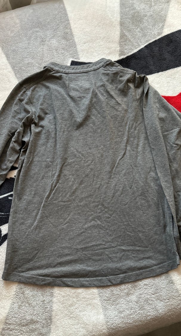 Gri Düğmeli Kısa Kollu Pamuklu Polo Tişört - Görsel 4