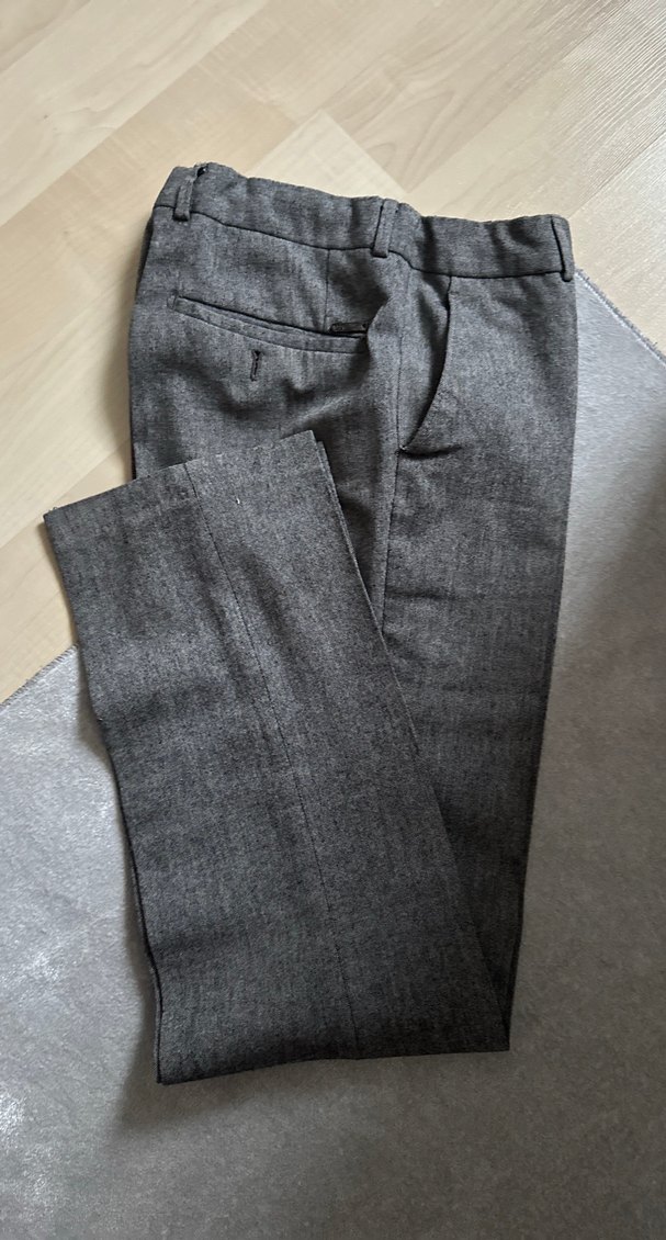 Düğmeli Gri Erkek Pantolon Regular Fit - Görsel 2