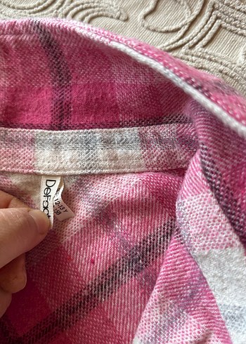 Pembe Düğmeli çocuk Gömlek - Görsel 6